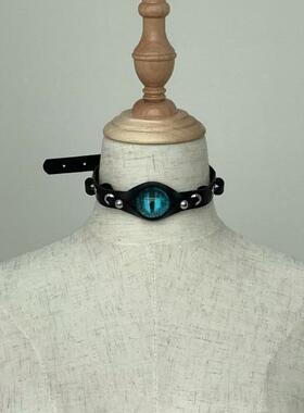 色系项圈 紫瞳绿瞳 手工制作 粉白CHOKER爆款cos法式