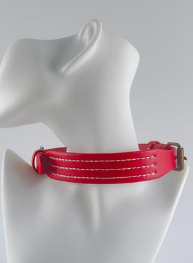 新款红色朋克皮质项圈带扣可调节宽版女士皮项链辣妹风项饰