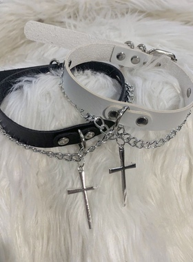 暗黑项圈choker十字架链条亚比配饰文化项链