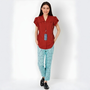 女夏季 衬衫 新款 设计感洋气时尚 冰丝上衣 高级感法式 短袖 小众飞飞袖