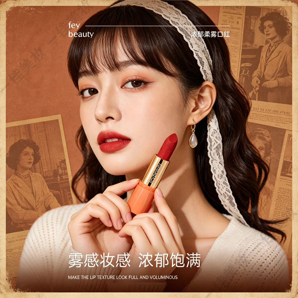 feybeauty哑光丝绒雾橘色口红