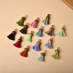 藏式短款棉线小流苏 吊坠缠绕复古挂坠民族风小穗子手工编织diy