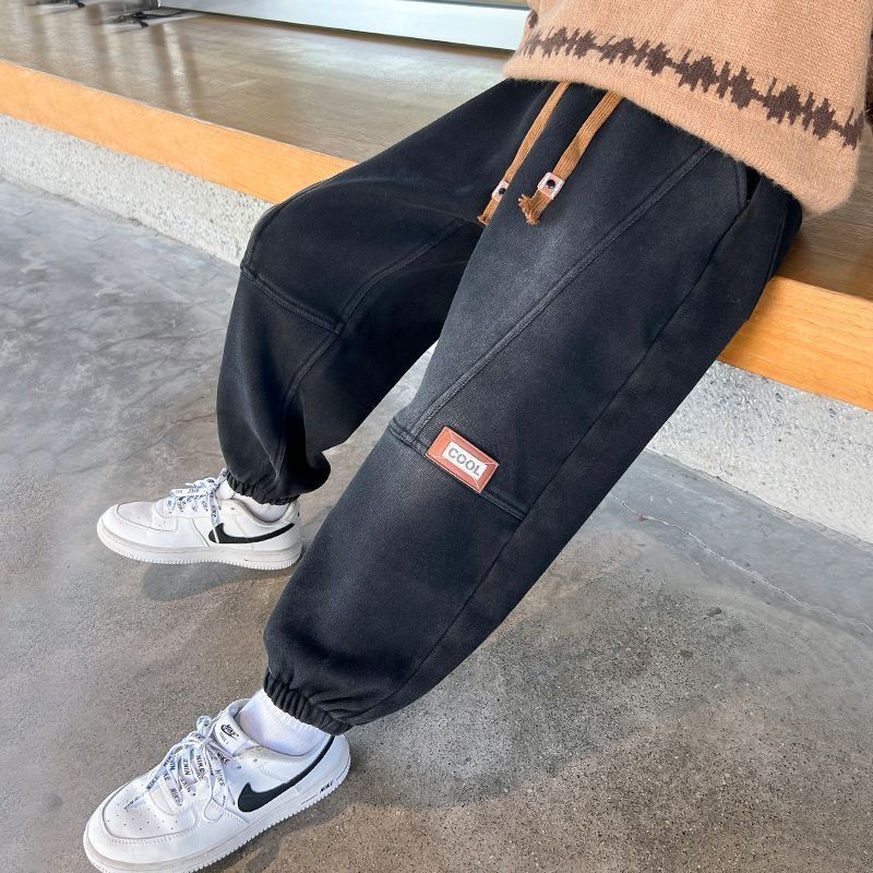 2025秋冬新款儿童加绒牛仔裤