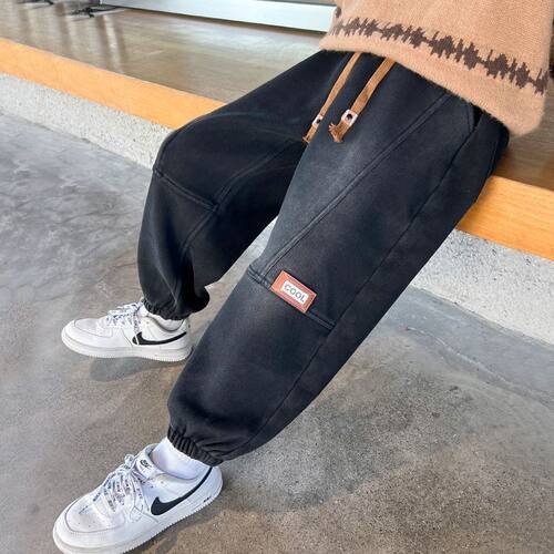 2025秋冬新款儿童加绒牛仔裤