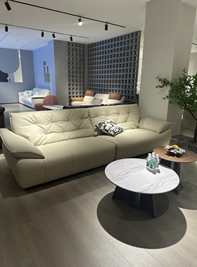 意式极简头米色沙发羽绒沙发小户型沙发客厅沙发轻奢高级感奶油风