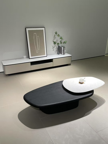 佛山极简茶几电视柜组合小户型家用客厅大小茶几沙发茶几伸缩椭圆