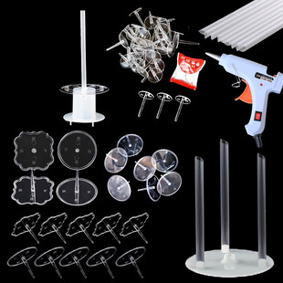 烘焙打桩工具 实用热熔胶枪支撑胶棒木棒透明钉托加高垫片
