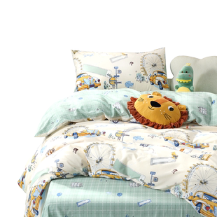 富安娜家纺纯棉儿童被套单件被罩宿舍100全棉单人纯棉被套单件