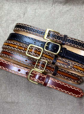 印花男士复古针扣百搭风皮带