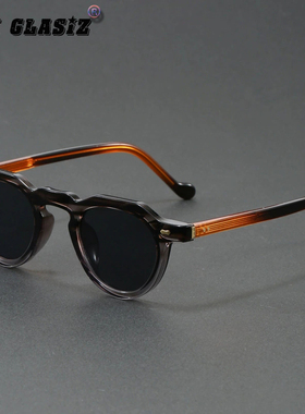 日系小众玳瑁框茶色墨镜男款时尚复古多边形防蓝光平光镜眼镜框潮