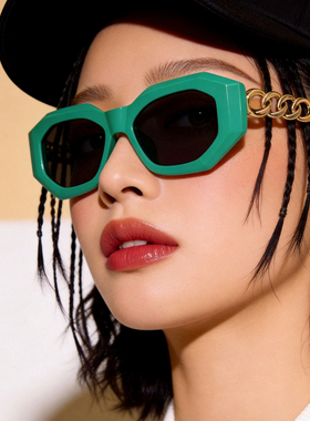 防紫外线多边形复古女士太阳镜