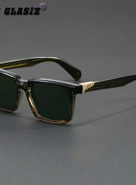 玳瑁防蓝光平光方形大框墨镜