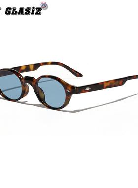 豹纹玳瑁小圆框太阳眼镜