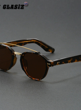双梁圆框复古玳瑁色男女墨镜