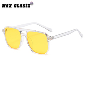 欧美方形双梁黑色太阳镜女潮流港风肖战王俊凯同款 墨镜男士 变色片