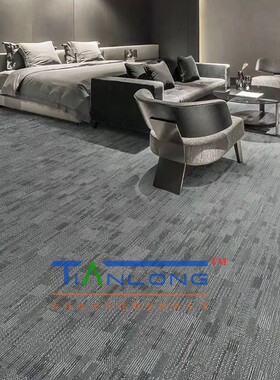 5.0加厚LVT石塑地板PVC片材地胶方块会议室写字楼健身房批发价