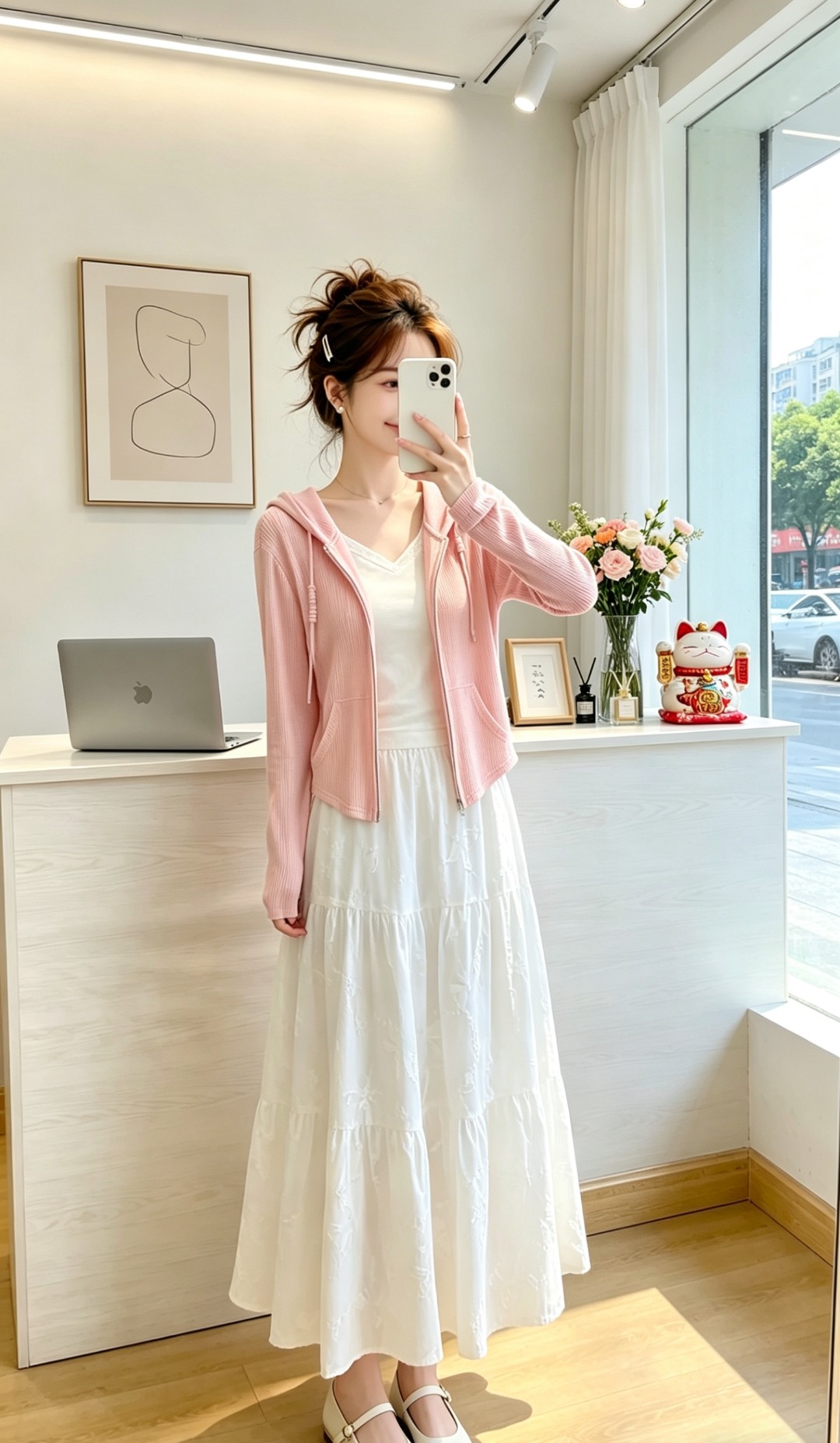 2026新款连帽卫衣外套女春秋新款抽绳不规则设计感慵懒风短款长袖