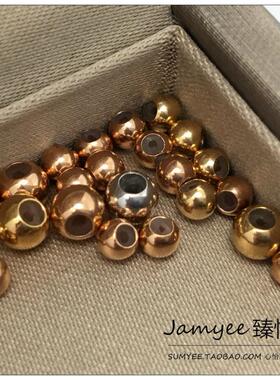 臻怡18k定位珠隔珠3MM4MM适用于DIY各种O字肖邦链项链转运珠卡珠