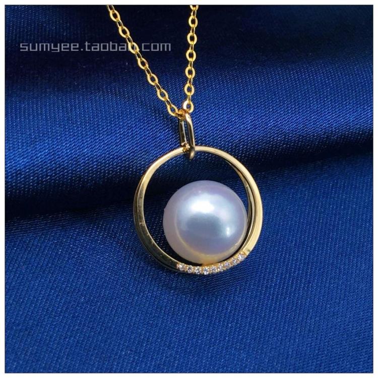 【臻怡K金配件】G18K金珠托 珍珠吊坠扣 钻石坠头 新品个性吊坠托