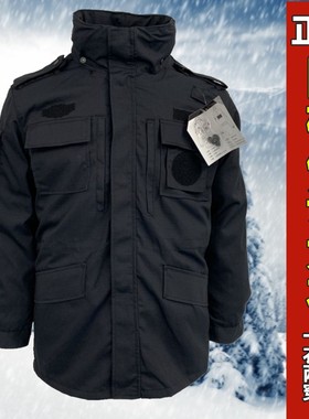 网格作训大衣格子冬季加厚防寒抗撕裂保暖训练棉衣斜纹可拆卸内胆