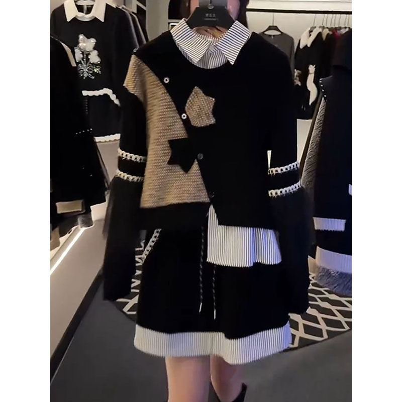 韩版潮流洋气时尚套装2025冬季新款超仙减龄加绒假两件卫衣半身裙,女装/女士精品,时尚套装,淘宝优惠券,粉丝福利购,淘宝优惠卷