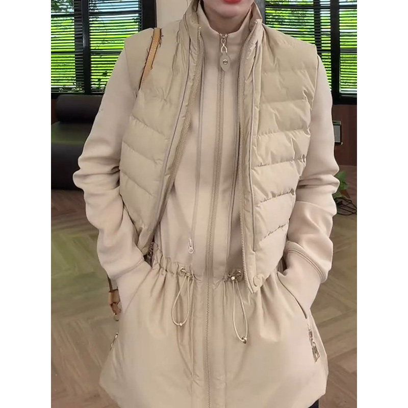 韩版时尚潮流洋气加绒马甲百搭上衣2025冬季新款气质减龄显瘦套装