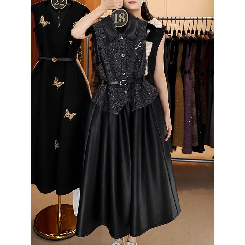 高级感小众设计假两件方领背心裙2025冬季新款轻奢洋气显瘦A字裙,女装/女士精品,连衣裙,淘宝优惠券,粉丝福利购,淘宝优惠卷