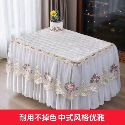 蕾丝刺绣花卉多层防尘微波炉罩