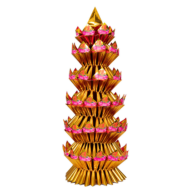 半成品发货纯手工莲花塔纸莲花金莲花莲花折纸玲珑塔