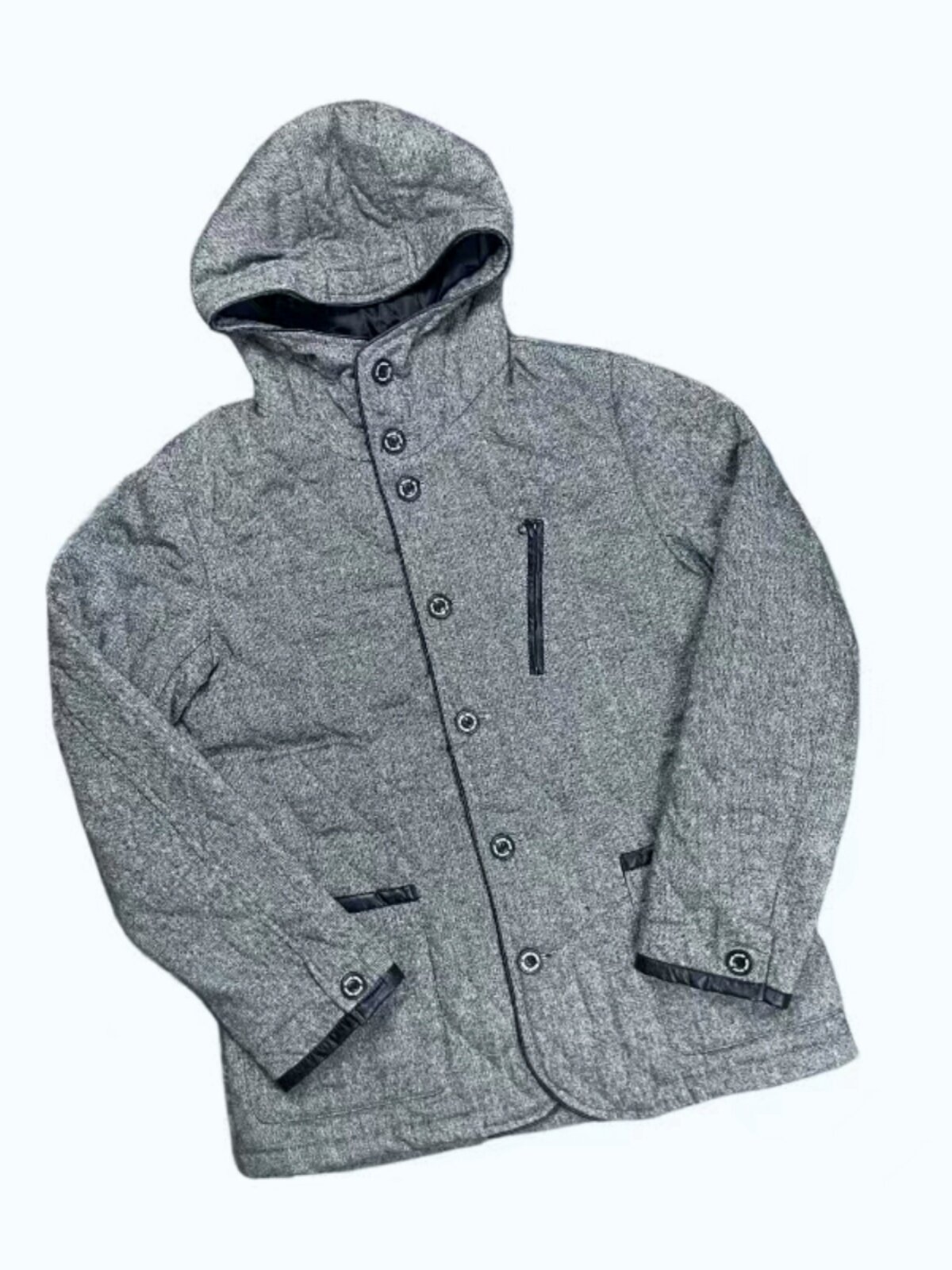 AUTUMN NEW BH MENS HOODED LONG-SLEEVED WOOL BLEND JACKET TOP WINDBREAKER FOREIGN TRADE DAILY ORDER