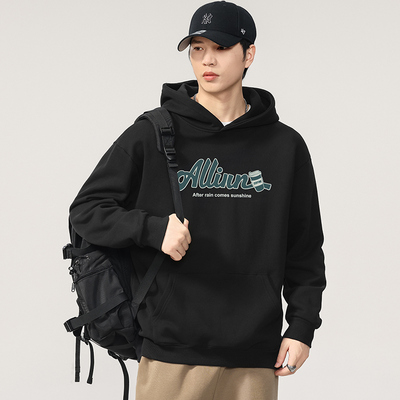 秋冬重磅全棉连帽卫衣外套男胖男生加肥加大码宽松版型带帽长袖