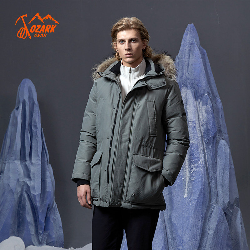 ozark/奥索卡22户外秋冬新品男女连帽羽绒服毛领防风外套 156612