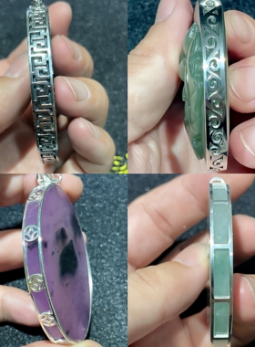 925银蜜蜡方牌随形吊坠空托定制