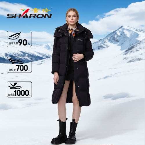雪伦女长款加厚羽绒服休闲保暖