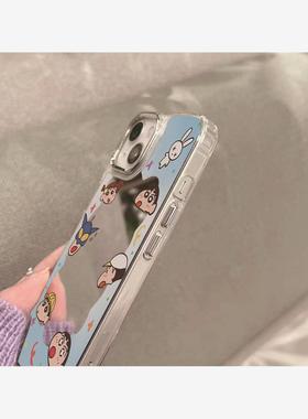 卡通蜡笔小新适用ionepr手机壳苹pomx新款1防摔1prPh15o果14ra31o女生