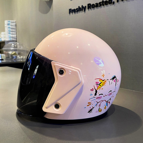 3C认证电动车头盔女款可爱猫