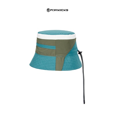 【FK80】2026日系拼色春夏户外登山速干遮阳机能风拼色抽绳渔夫帽