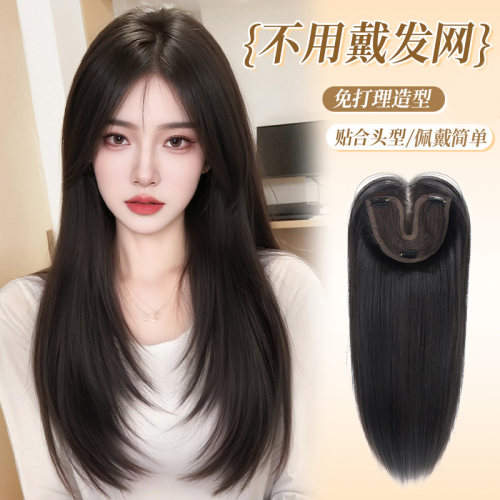 不用戴发网蕾丝全头套头顶补发片