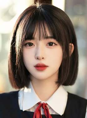 假发女短发彷真发夏天薄款自然全头套式减龄新款波波头黑色假发套