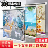 窗帘遮光2026新款 免打孔安装 全遮阳防晒隔热卧室厨房卫生间厕所布