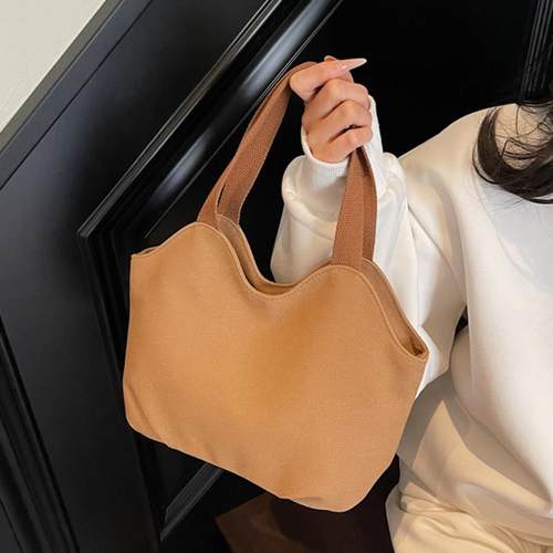 帆布包女2025新款夏天百搭手提菜篮子布袋包大容量包包上课托 托