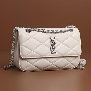 香港小香风中号菱格链条包高级感复古斜挎包2025款款单肩腋下女包