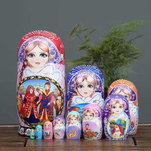 俄罗斯套娃10层烤漆精品哈尔滨满洲里旅游纪念品节日礼物摆件玩具