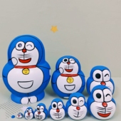 俄罗斯套娃10层小机器猫手工制作儿童益智玩具创意摆件节日礼物