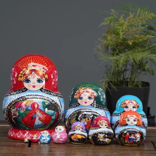 俄罗斯套娃10层小红帽哈尔滨满洲里旅游纪念品节日礼物摆件玩具