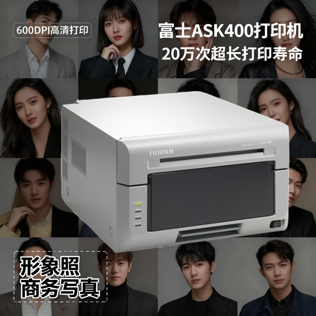 富士ASK500/400热升华打印机风景照证件照小型打印机照相馆图文店景区