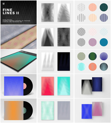 A3842矢量现代艺术光学风格线性抽象几何印花包装图形 AI设计素材