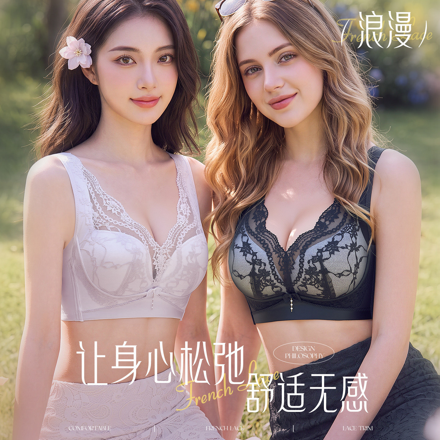小胸聚拢显大背心式无钢圈内衣