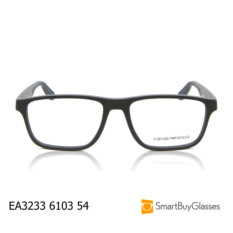 Emporio Armani阿玛尼方形板材眼镜架男士黑色光学镜框 EA3233