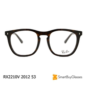 rayban雷朋眼镜玳瑁色方框板材眼镜架男女通用 RX2210V